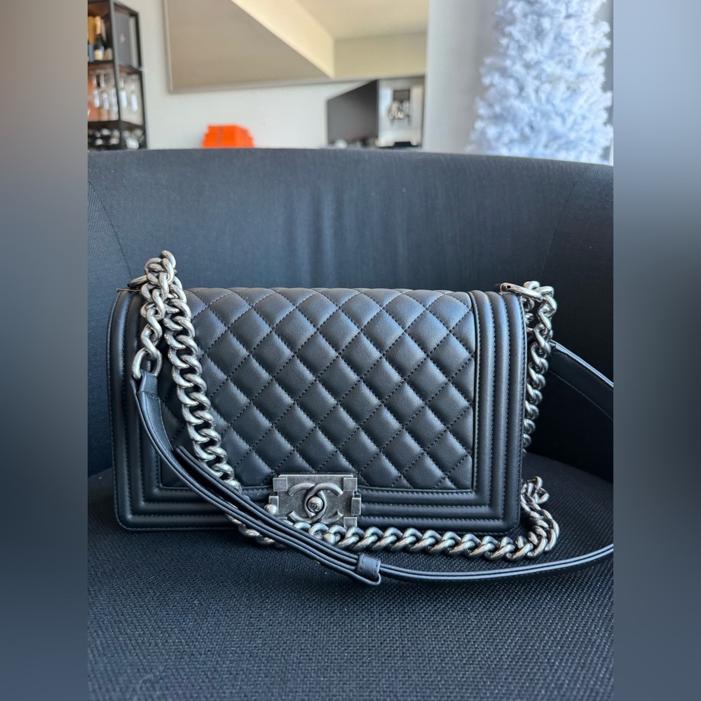 Chanel medium lambskin boy bag